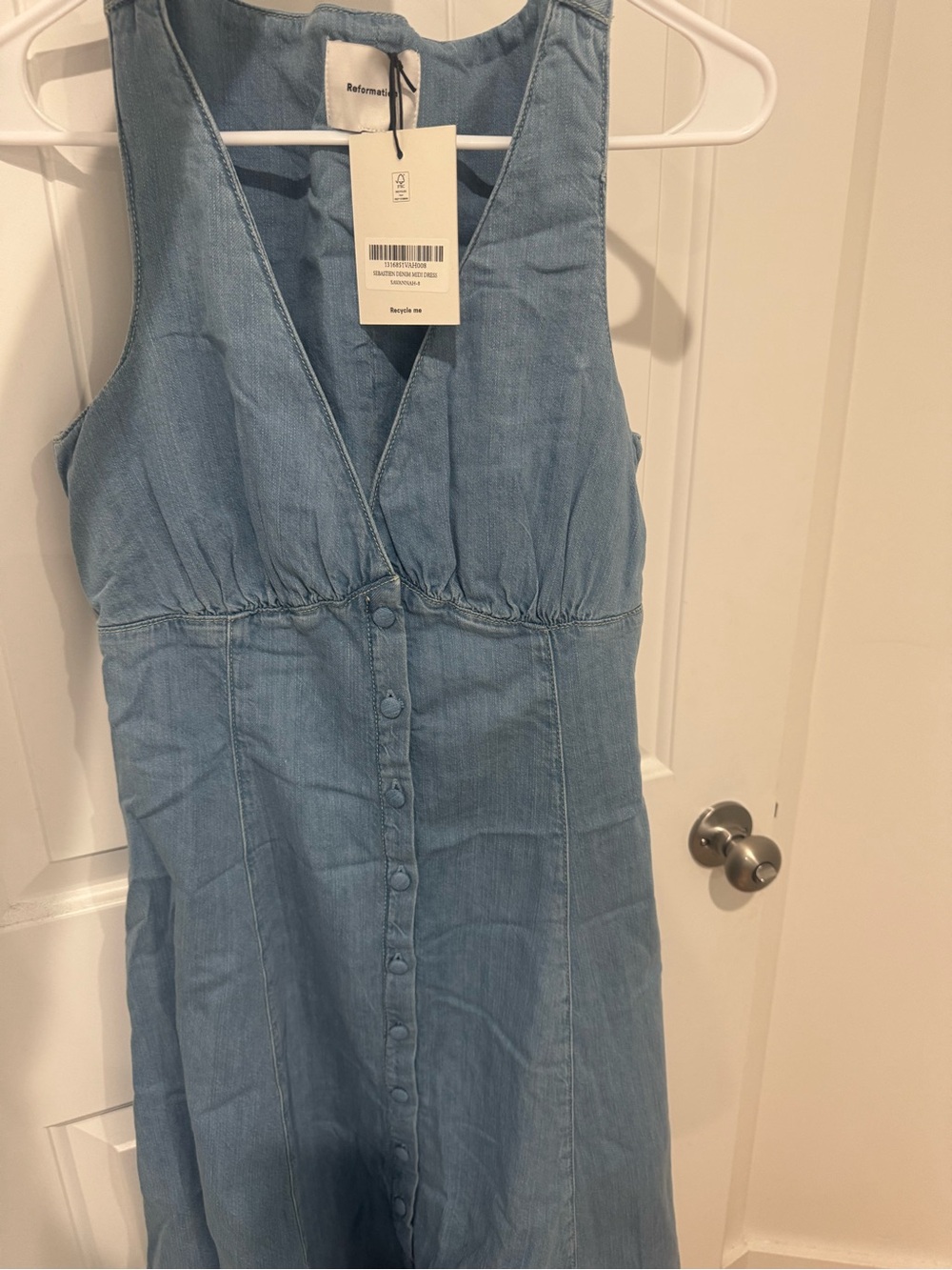 Reformation Light blue midi dress